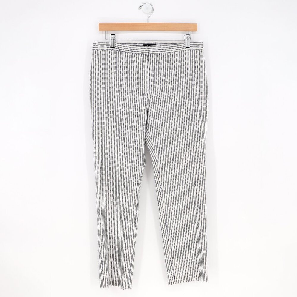 THEORY Classic Skinny Pant in Sayre Stripe Ankle Lightweight Wool Blend Size 8